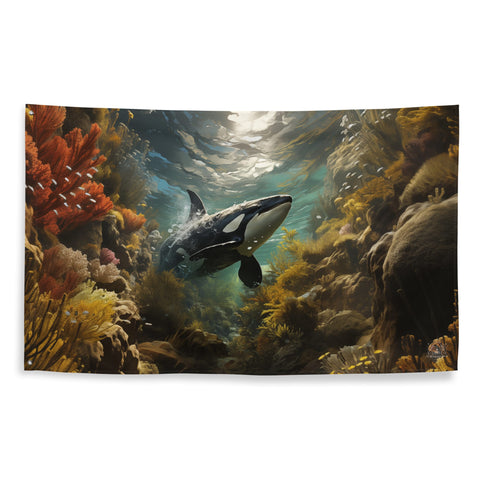 About my Brain Institute Wall Art Orca Whale Spirit Animal Flag Wall Art