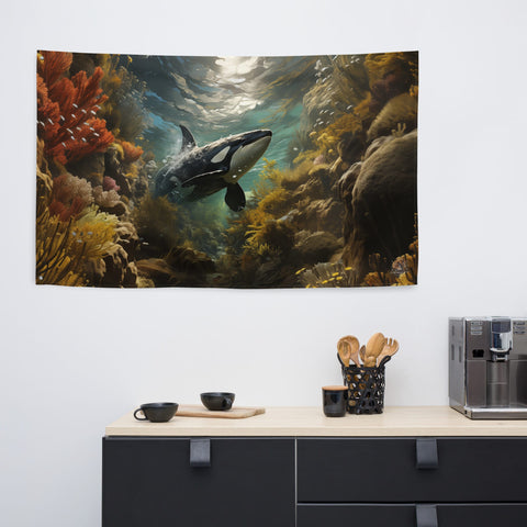 About my Brain Institute Wall Art Orca Whale Spirit Animal Flag Wall Art