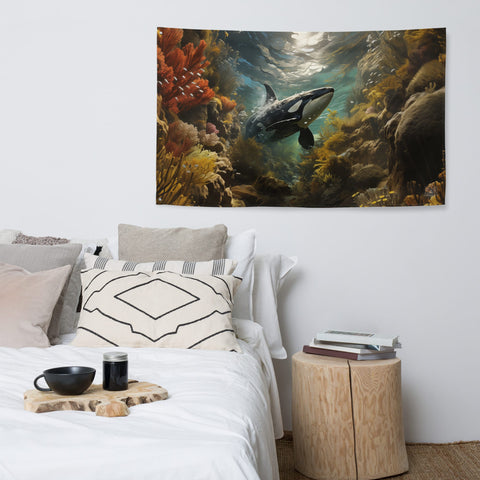 About my Brain Institute Wall Art Orca Whale Spirit Animal Flag Wall Art