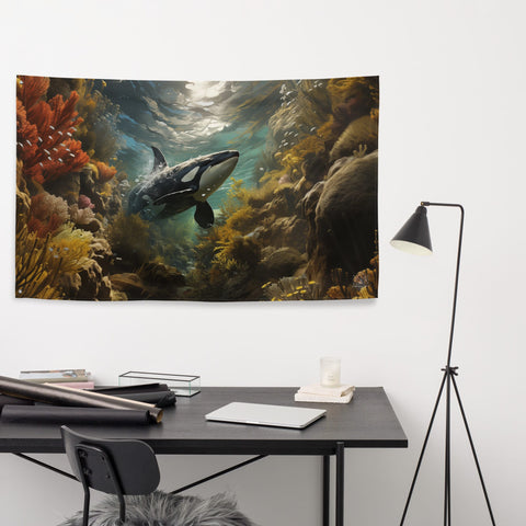 About my Brain Institute Wall Art Orca Whale Spirit Animal Flag Wall Art