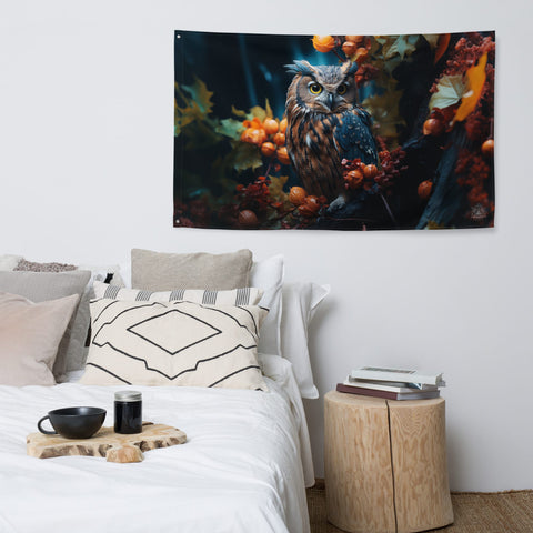 About my Brain Institute Wall Art Owl Spirit Animal Flag Wall Art