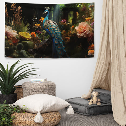 About my Brain Institute Wall Art Peacock Spirit Animal Flag Wall Art