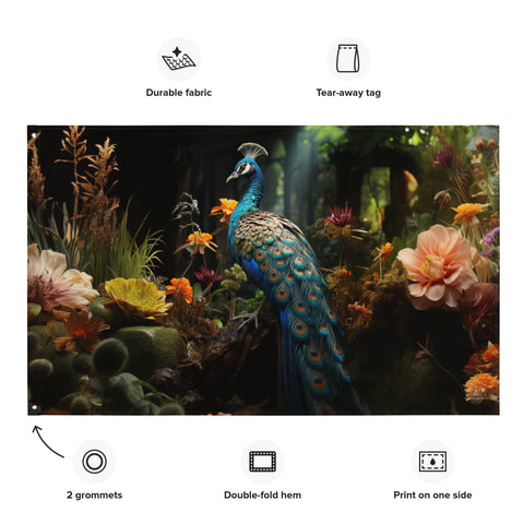 About my Brain Institute Wall Art Peacock Spirit Animal Flag Wall Art