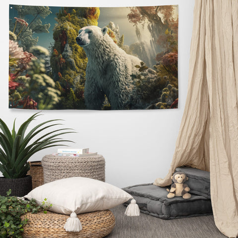 About my Brain Institute Wall Art Polar Bear Spirit Animal Flag Wall Art