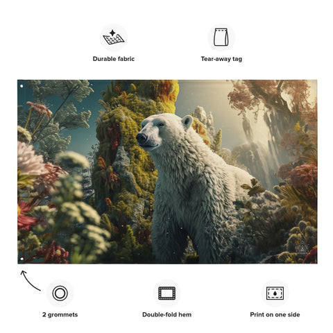 About my Brain Institute Wall Art Polar Bear Spirit Animal Flag Wall Art
