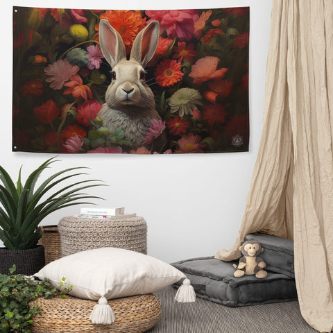 About my Brain Institute Wall Art Rabbit Spirit Animal Flag Wall Art