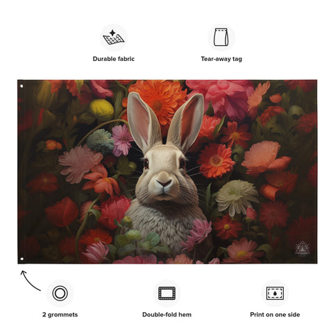 About my Brain Institute Wall Art Rabbit Spirit Animal Flag Wall Art