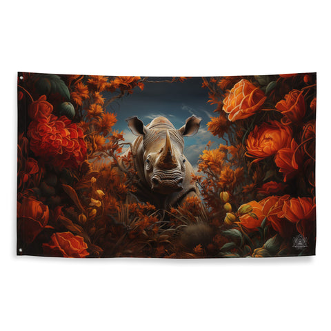About my Brain Institute Wall Art Rhinoceros Spirit Animal Flag Wall Art