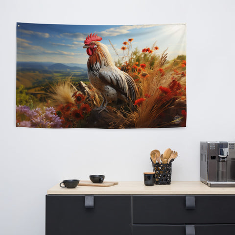 About my Brain Institute Wall Art Rooster Spirit Animal Flag Wall Art