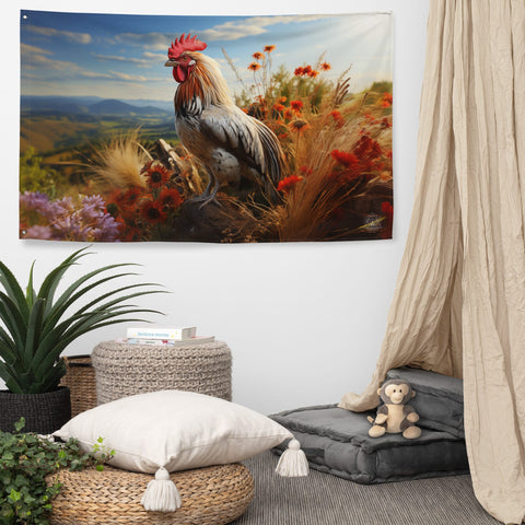 About my Brain Institute Wall Art Rooster Spirit Animal Flag Wall Art