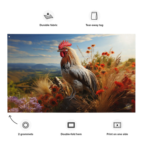 About my Brain Institute Wall Art Rooster Spirit Animal Flag Wall Art
