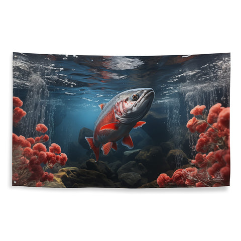 About my Brain Institute Wall Art Salmon Spirit Animal Flag Wall Art