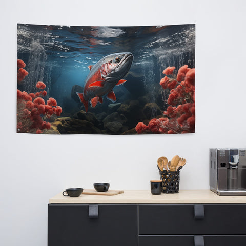 About my Brain Institute Wall Art Salmon Spirit Animal Flag Wall Art