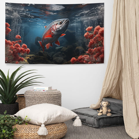 About my Brain Institute Wall Art Salmon Spirit Animal Flag Wall Art