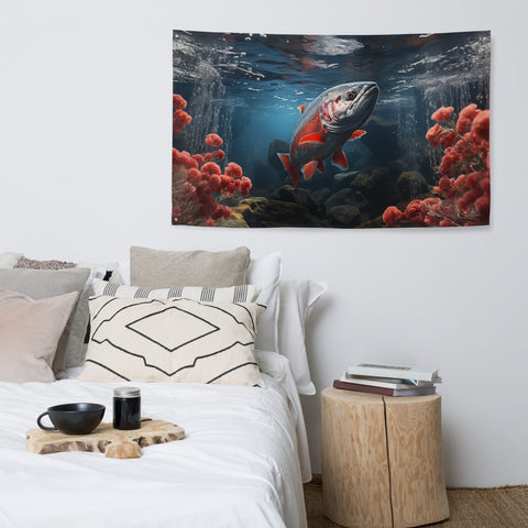 About my Brain Institute Wall Art Salmon Spirit Animal Flag Wall Art