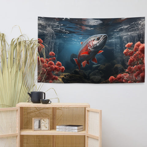 About my Brain Institute Wall Art Salmon Spirit Animal Flag Wall Art