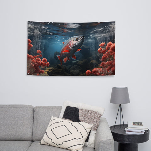 About my Brain Institute Wall Art Salmon Spirit Animal Flag Wall Art