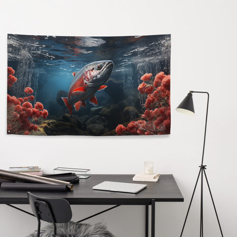 About my Brain Institute Wall Art Salmon Spirit Animal Flag Wall Art