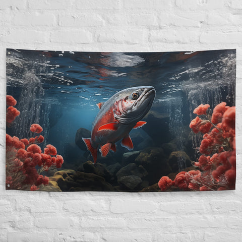 About my Brain Institute Wall Art Salmon Spirit Animal Flag Wall Art
