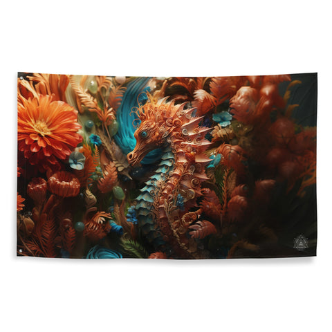 About my Brain Institute Wall Art Seahorse Spirit Animal Flag Wall Art