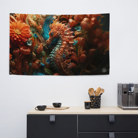 About my Brain Institute Wall Art Seahorse Spirit Animal Flag Wall Art