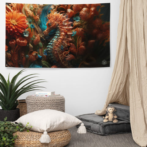 About my Brain Institute Wall Art Seahorse Spirit Animal Flag Wall Art