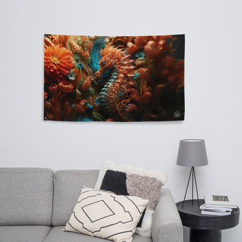 About my Brain Institute Wall Art Seahorse Spirit Animal Flag Wall Art