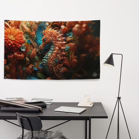 About my Brain Institute Wall Art Seahorse Spirit Animal Flag Wall Art