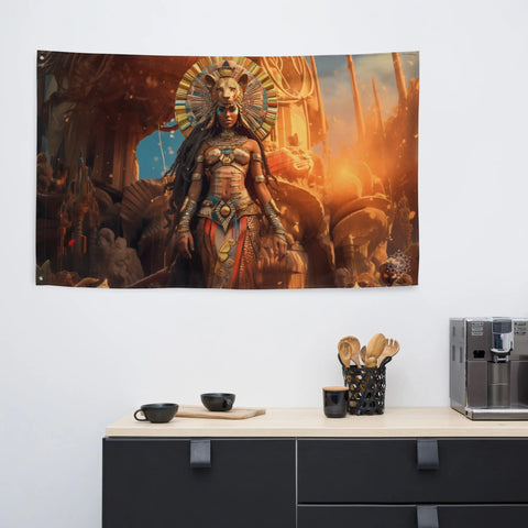 About my Brain Institute Wall Art Sekhmet Goddess Flag Wall Art