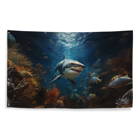 About my Brain Institute Wall Art Shark Spirit Animal Flag Wall Art