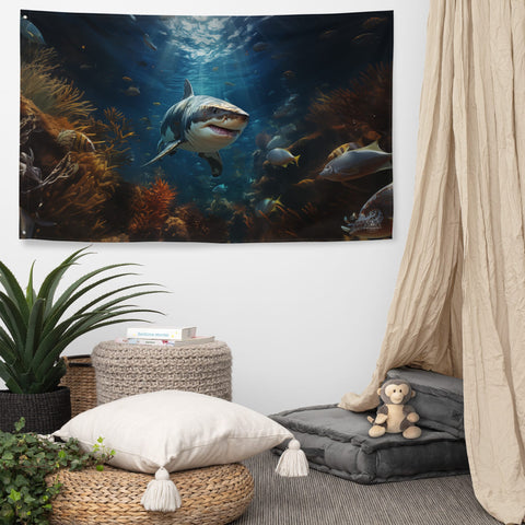About my Brain Institute Wall Art Shark Spirit Animal Flag Wall Art