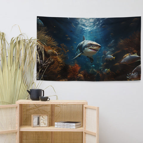 About my Brain Institute Wall Art Shark Spirit Animal Flag Wall Art