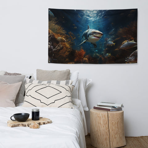About my Brain Institute Wall Art Shark Spirit Animal Flag Wall Art