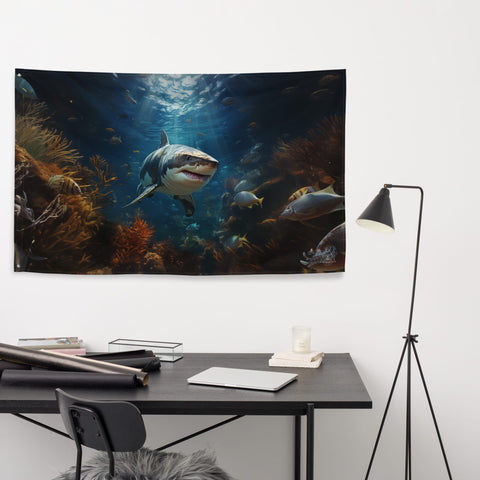 About my Brain Institute Wall Art Shark Spirit Animal Flag Wall Art