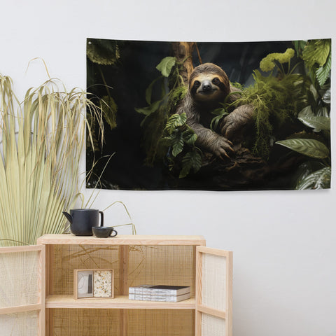About my Brain Institute Wall Art Sloth Spirit Animal Flag Wall Art