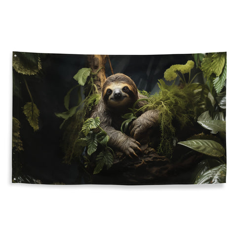 About my Brain Institute Wall Art Sloth Spirit Animal Flag Wall Art
