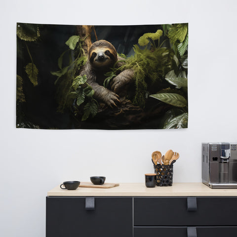 About my Brain Institute Wall Art Sloth Spirit Animal Flag Wall Art