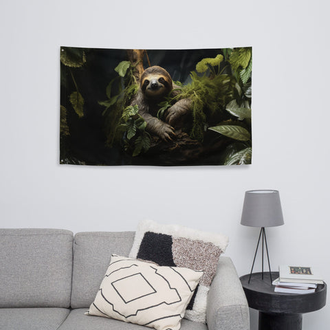 About my Brain Institute Wall Art Sloth Spirit Animal Flag Wall Art