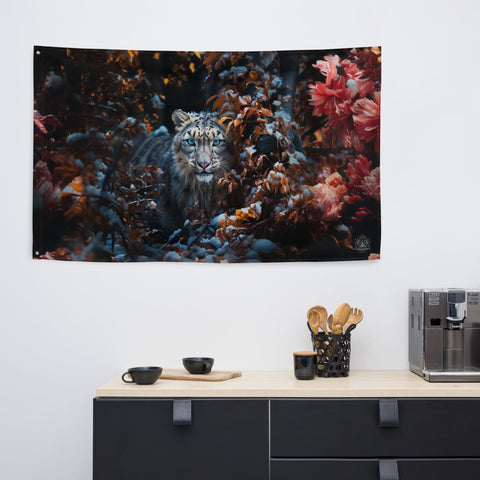 About my Brain Institute Wall Art Snow Leopard Spirit Animal Flag Wall Art