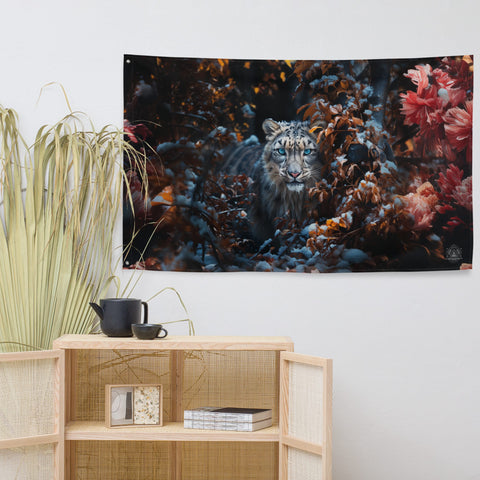 About my Brain Institute Wall Art Snow Leopard Spirit Animal Flag Wall Art