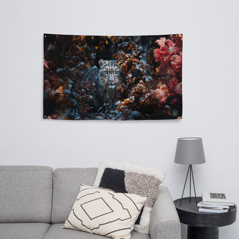 About my Brain Institute Wall Art Snow Leopard Spirit Animal Flag Wall Art