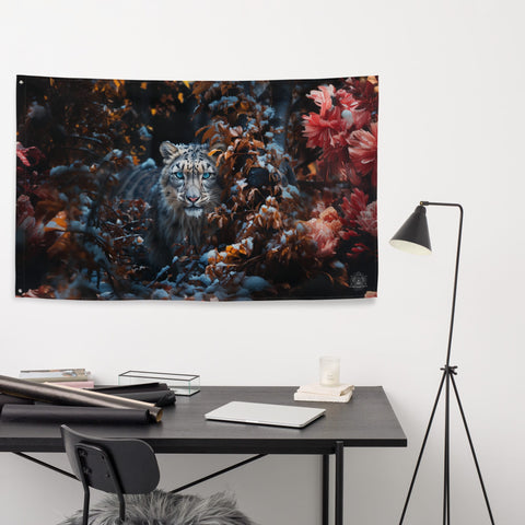 About my Brain Institute Wall Art Snow Leopard Spirit Animal Flag Wall Art