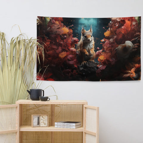 About my Brain Institute Wall Art Squirrel Spirit Animal Flag Wall Art