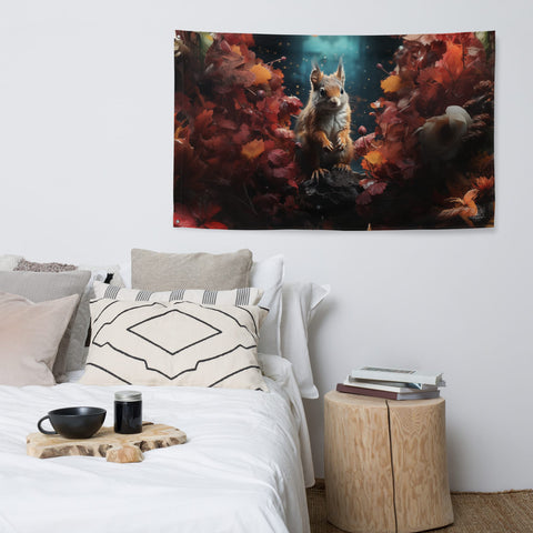 About my Brain Institute Wall Art Squirrel Spirit Animal Flag Wall Art