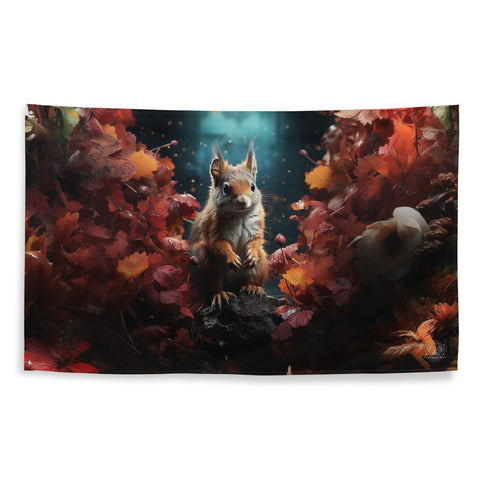 About my Brain Institute Wall Art Squirrel Spirit Animal Flag Wall Art