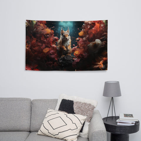 About my Brain Institute Wall Art Squirrel Spirit Animal Flag Wall Art