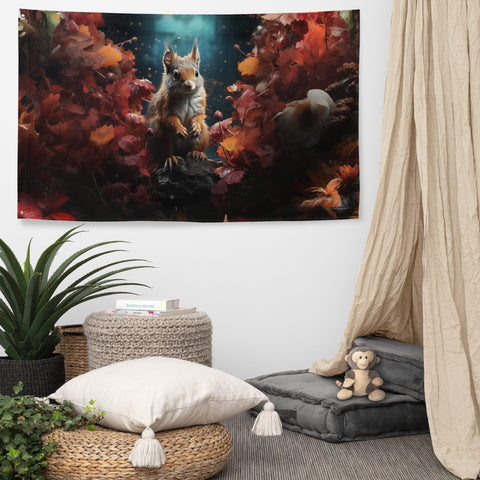 About my Brain Institute Wall Art Squirrel Spirit Animal Flag Wall Art