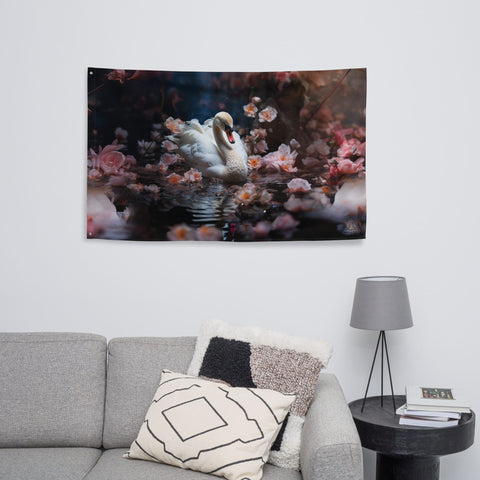 About my Brain Institute Wall Art Swan Spirit Animal Flag Wall Art