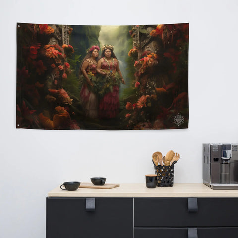 About my Brain Institute Wall Art Taema & Tilafaiga Goddesses Flag Wall Art