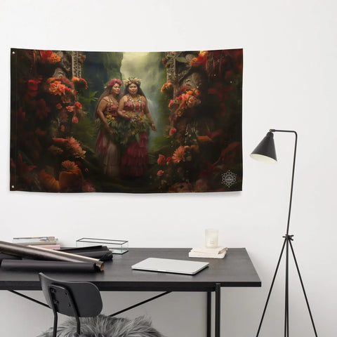 About my Brain Institute Wall Art Taema & Tilafaiga Goddesses Flag Wall Art